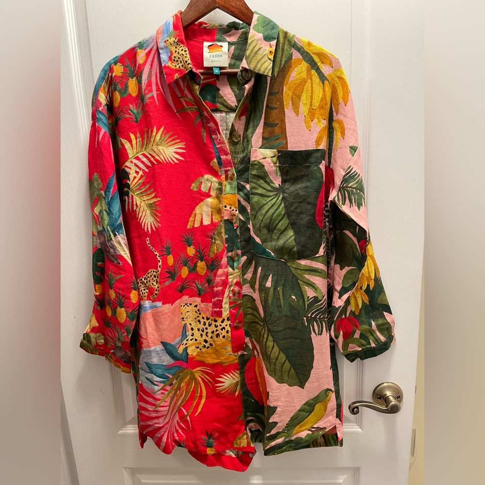 Far Rio Colorful Tropical Print Romper